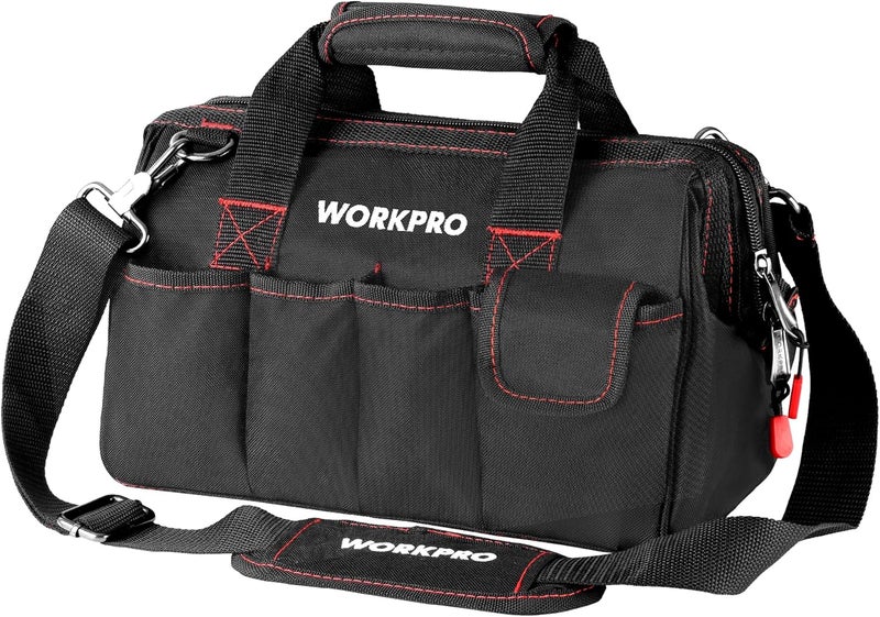 WORKPRO 12-inch Close Top Wide Mouth Storage Tool Bag, W081020A - Image 1